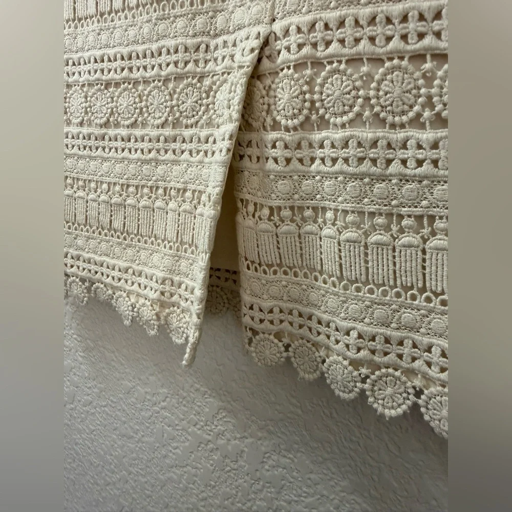Tommy Hilfiger Cream Crochet Lace Mini Skirt |Preppy Coastal - Picture 6 of 16